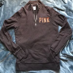 3/4 Zip Sweat Shirt PINK Cleveland Browns XS